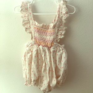 Pink Chicken bubble romper